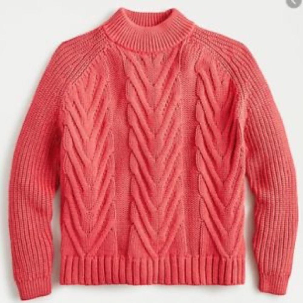 J Crew Cable-knit Mockneck Sweater